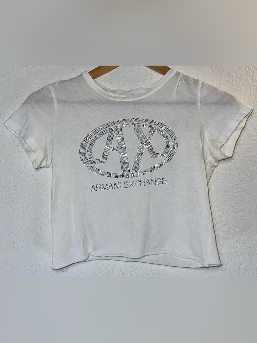 Armani Exchange White Crop TopTee